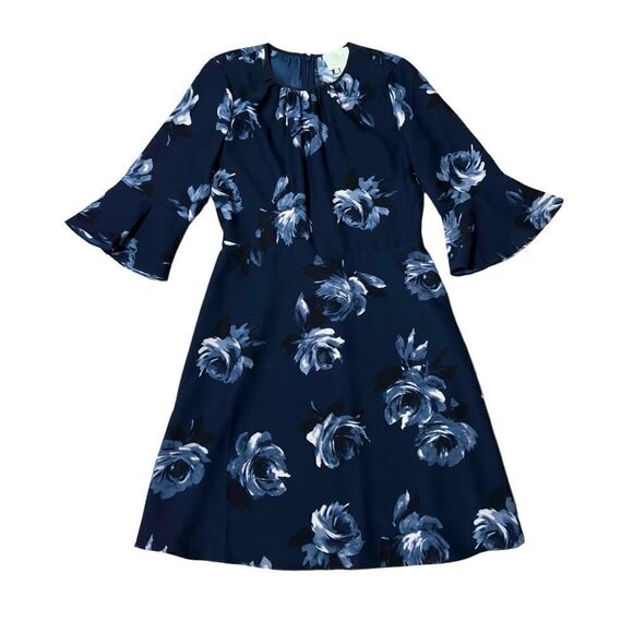 Kate Spade Navy Floral Dress Size 6 - Picture 1 of 14